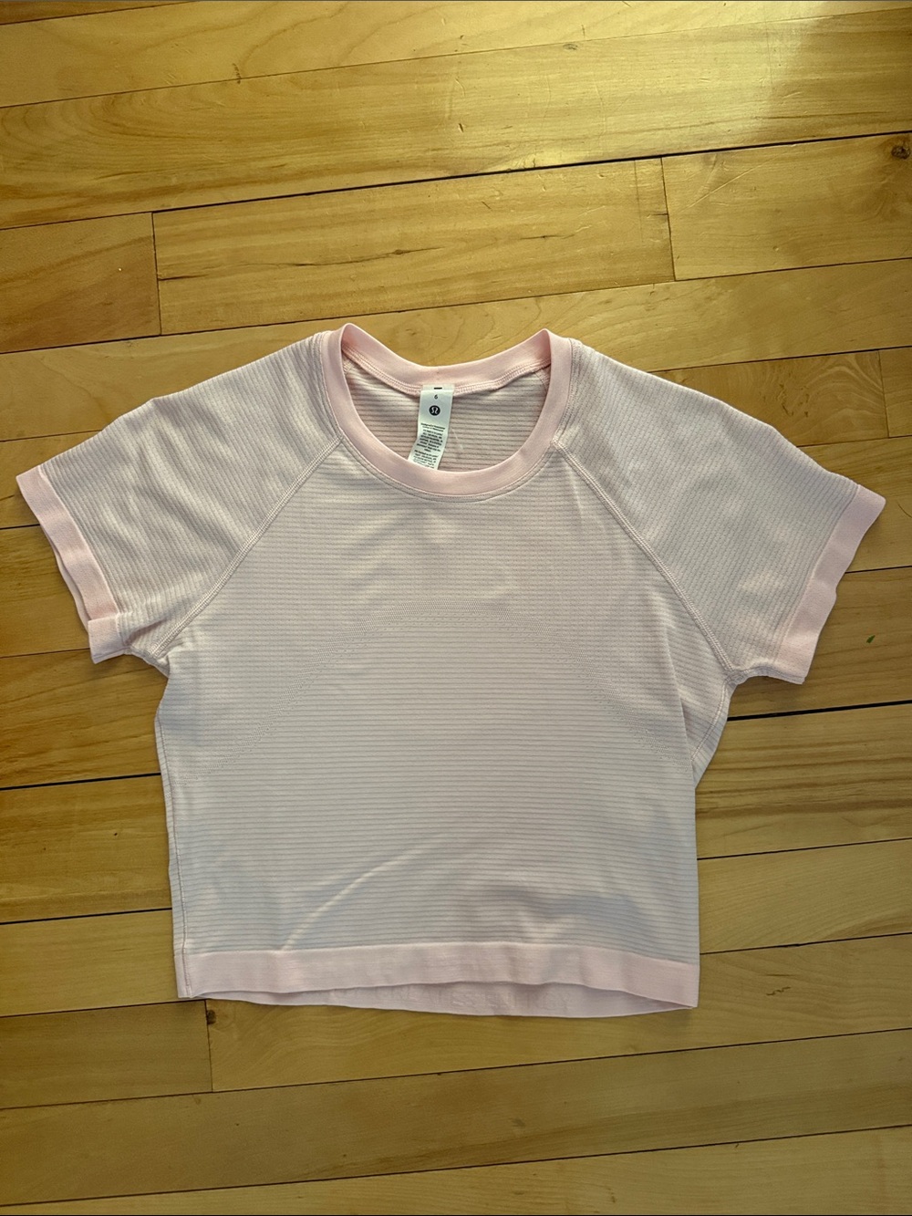 lululemon athletica Light Pink Short Sleeve Ribbed Tee